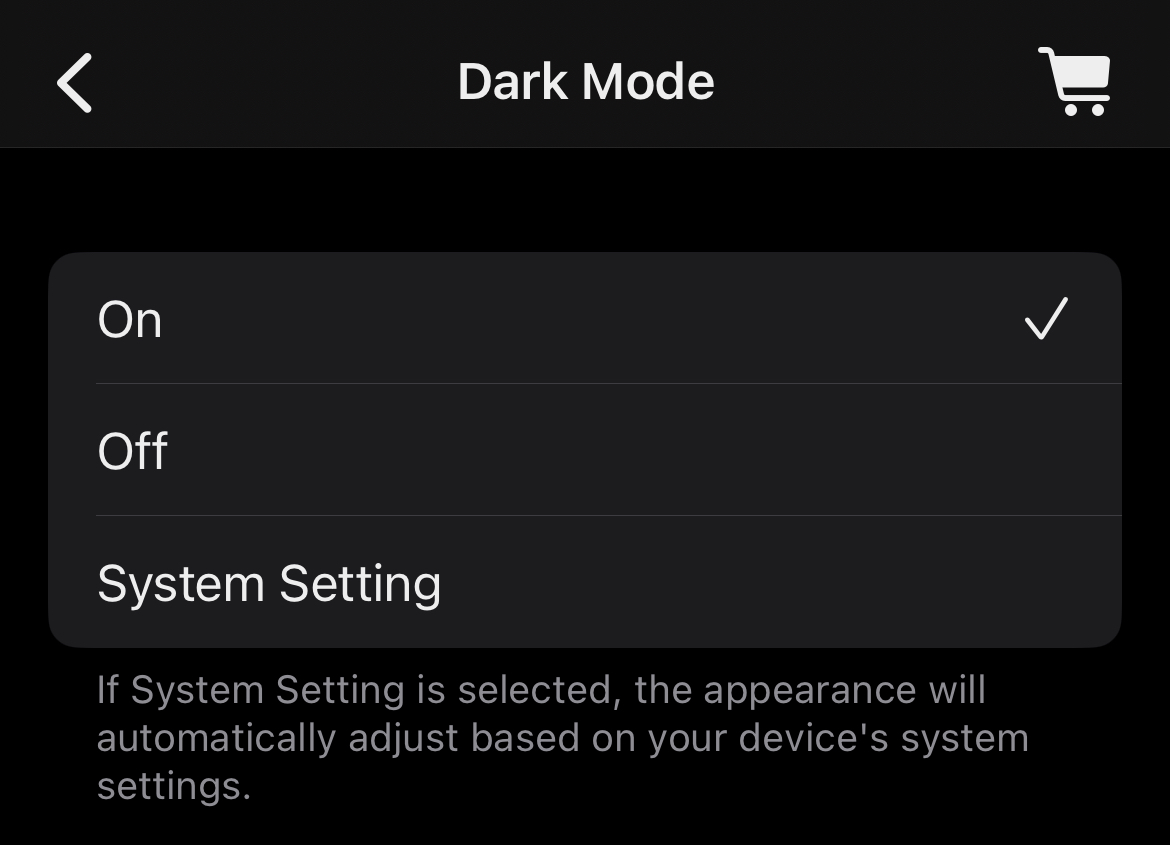 Dark Mode Settings