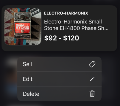 Collections quick-actions menu