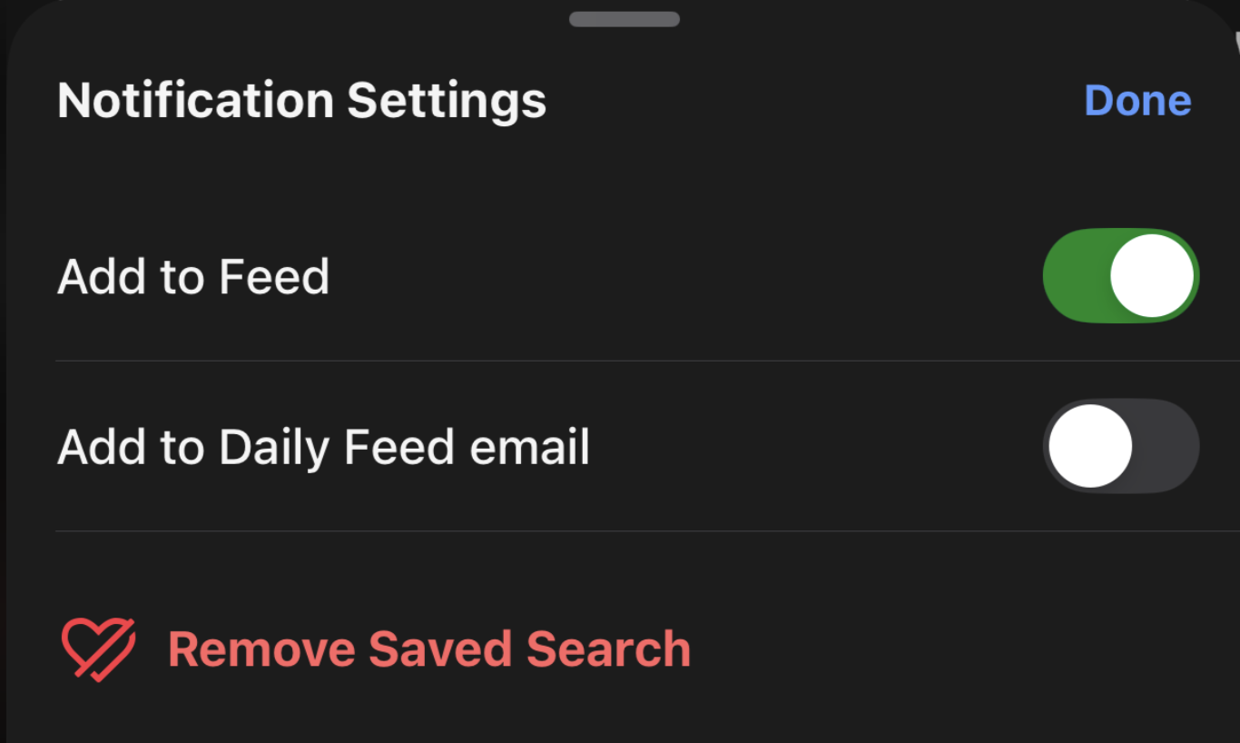 Remove saved search