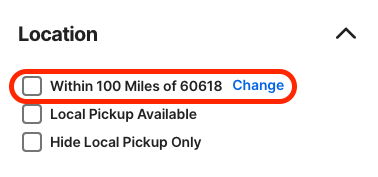 Change search location