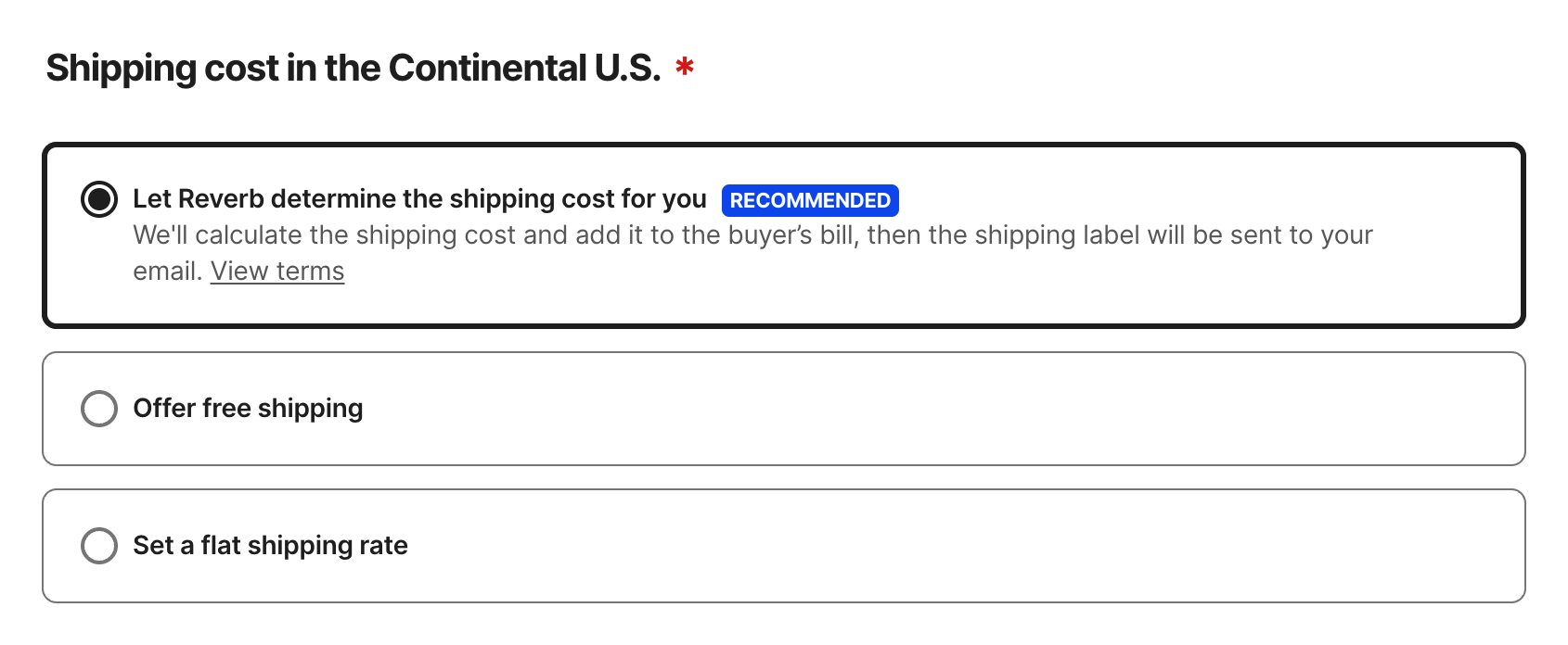 Select calculated shipping